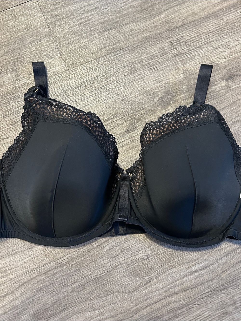 Adore Me NWT Black Lace Plunge Bra 44DDD Underwire